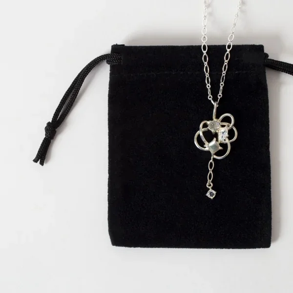 UZUOU Silver925 Stars' orbit Two Stone Necklace K-166200_009