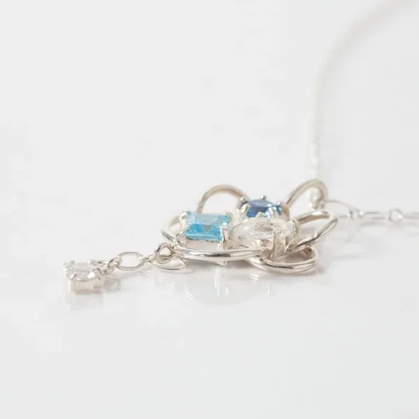 UZUOU Silver925 Stars' orbit Three Stone Necklace K-166201_004