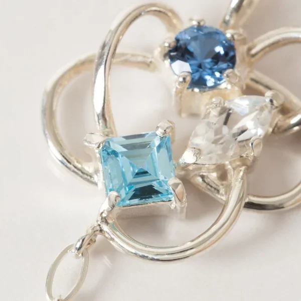 UZUOU Silver925 Stars' orbit Three Stone Necklace K-166201_005