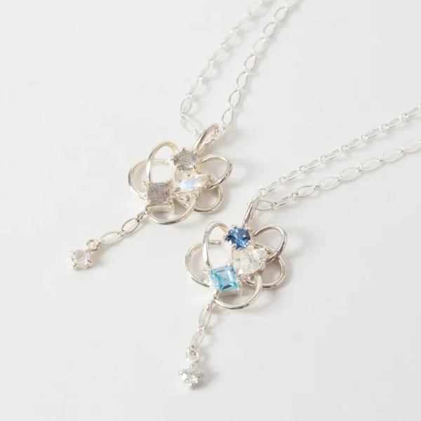 UZUOU Silver925 Stars' orbit Three Stone Necklace K-166201_009