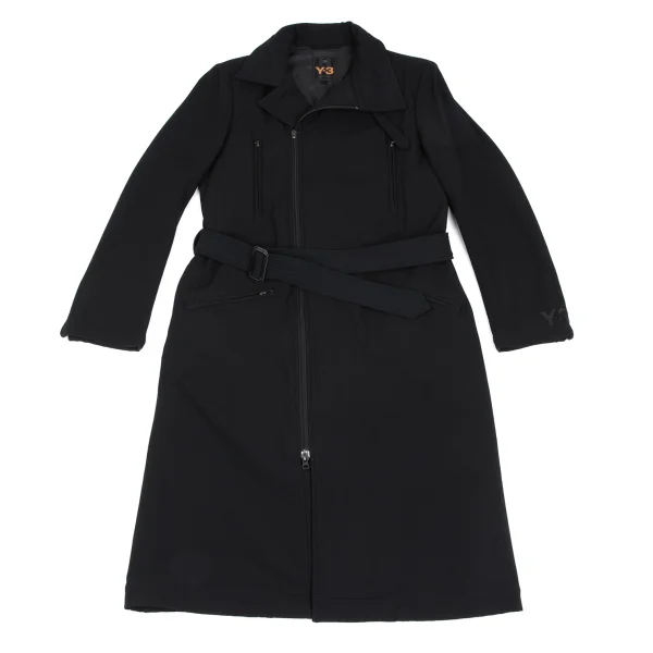 Y-3 Poly Blend Double Zip Long Jacket Black M K-166204_001