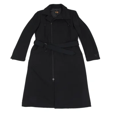 Y-3 Poly Blend Double Zip Long Jacket