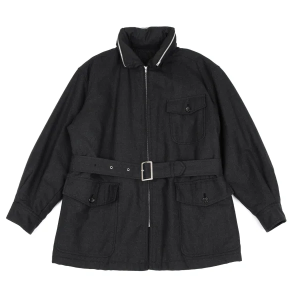 COMME des GARCONS HOMME Wool Packable Hooded Padded Jacket Grey M K-166208_001