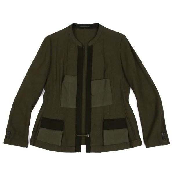 Yohji Yamamoto FEMME Switching Packet Design Buttonless Jacket K-166211_002