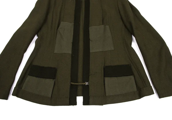Yohji Yamamoto FEMME Switching Packet Design Buttonless Jacket K-166211_008