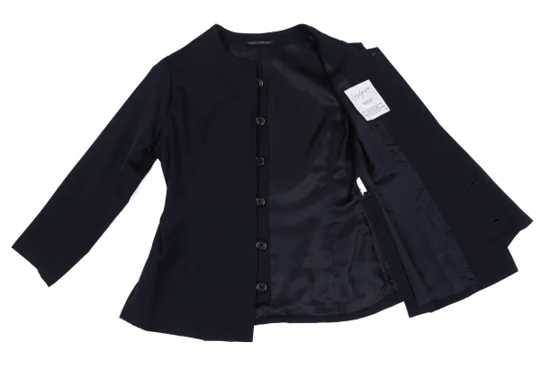 Yohji Yamamoto FEMME Wool Gaba Collarless Jacket K-166212_012