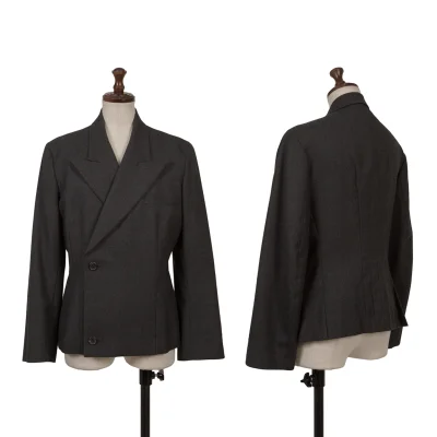 Yohji Yamamoto FEMME Wool Peak Lapel Double Jacket