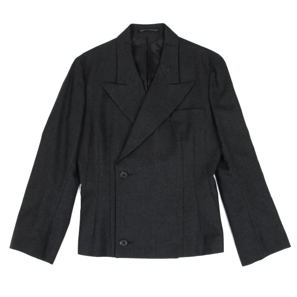 Yohji Yamamoto FEMME Wool Peak Lapel Double Jacket K-166214_002
