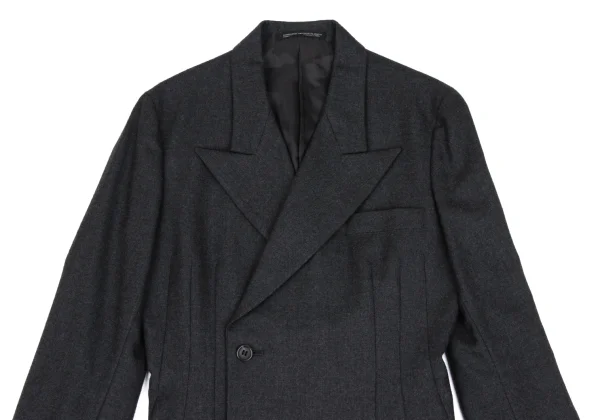 Yohji Yamamoto FEMME Wool Peak Lapel Double Jacket K-166214_003