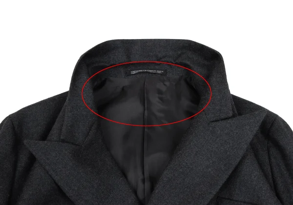 Yohji Yamamoto FEMME Wool Peak Lapel Double Jacket K-166214_005
