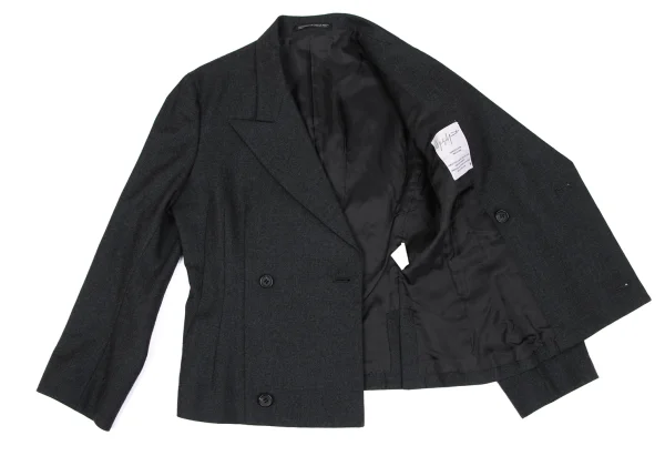 Yohji Yamamoto FEMME Wool Peak Lapel Double Jacket K-166214_014