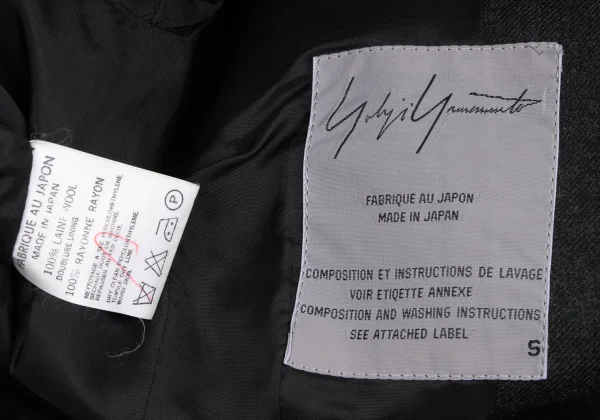 Yohji Yamamoto FEMME Wool Peak Lapel Double Jacket K-166214_019