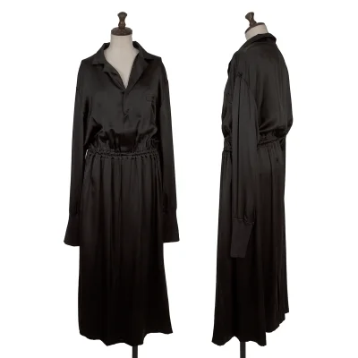Yohji Yamamoto NOIR Silk Waist Gathered Shirt Dress