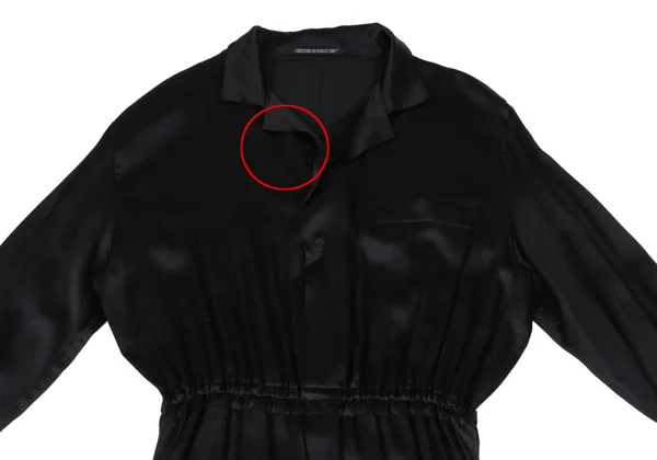 Yohji Yamamoto NOIR Silk Waist Gathered Shirt Dress K-166228_003