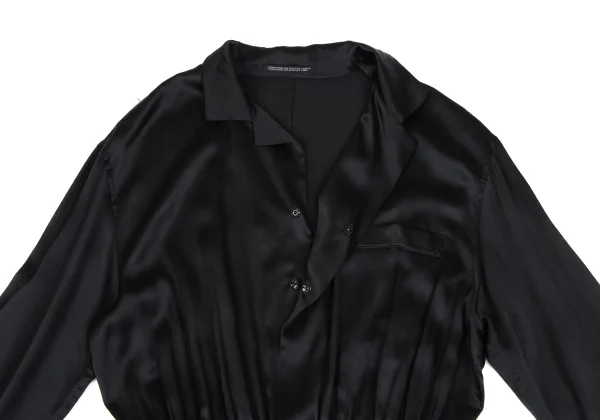 Yohji Yamamoto NOIR Silk Waist Gathered Shirt Dress K-166228_006