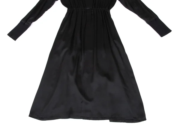 Yohji Yamamoto NOIR Silk Waist Gathered Shirt Dress K-166228_011