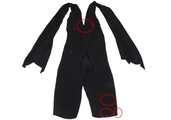 Yohji Yamamoto FEMME Rayon Blend Sheer Strap Design Pants K-166240_011