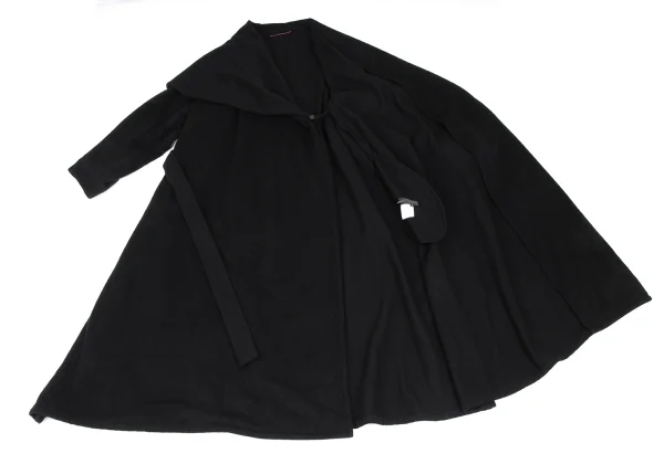Yohji Yamamoto NOIR Melton Wool Cape Collar Coat K-166256_010