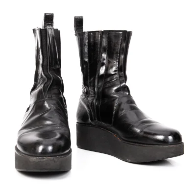 Yohji Yamamoto FEMME Leather Switching Side Gore Boots