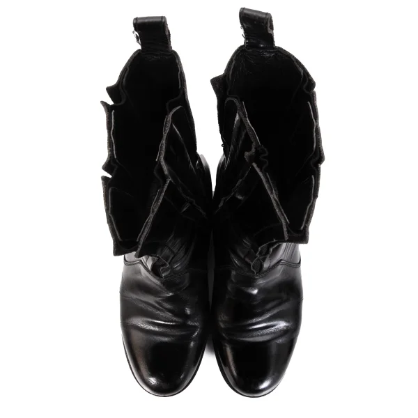 Yohji Yamamoto FEMME Leather Switching Side Gore Boots K-166259_002