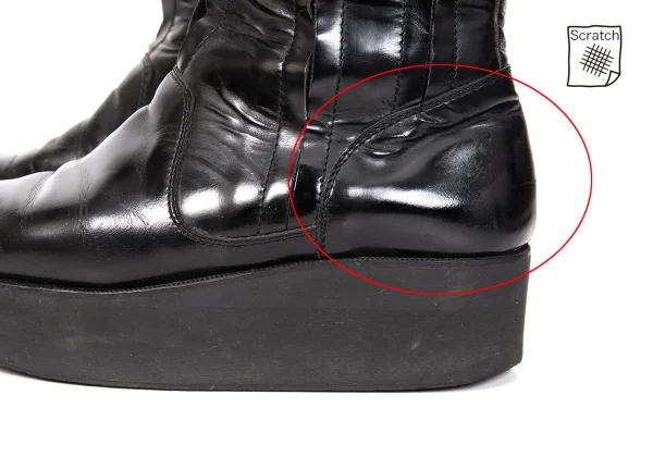 Yohji Yamamoto FEMME Leather Switching Side Gore Boots K-166259_009