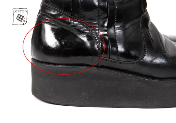 Yohji Yamamoto FEMME Leather Switching Side Gore Boots K-166259_010