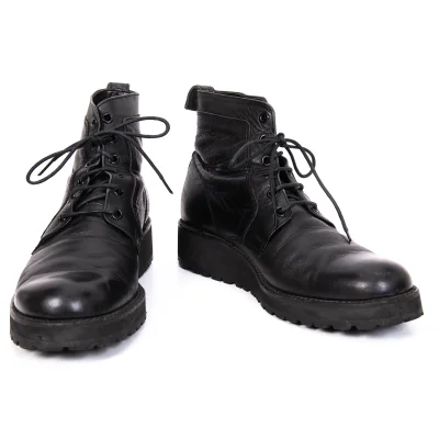 Yohji Yamamoto FEMME Lace Up Leather Boots