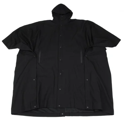 Yohji Yamamoto POUR HOMME Mesh Lined Wool Poncho Coat