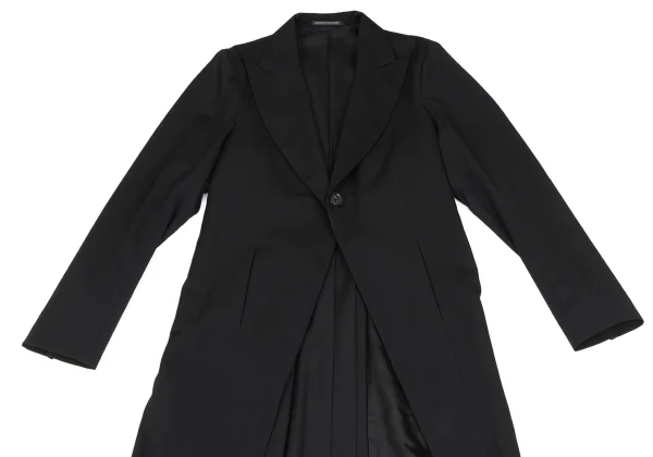 Yohji Yamamoto POUR HOMME Wool Gaba Back Pleated Long Jacket K-166273_002