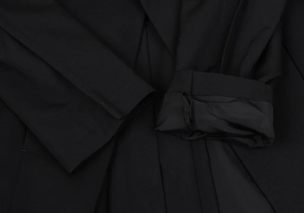 Yohji Yamamoto POUR HOMME Wool Gaba Back Pleated Long Jacket K-166273_007