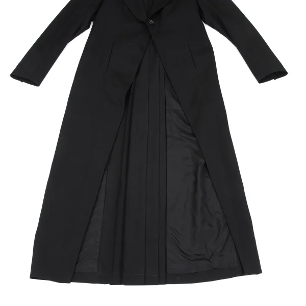 Yohji Yamamoto POUR HOMME Wool Gaba Back Pleated Long Jacket K-166273_008