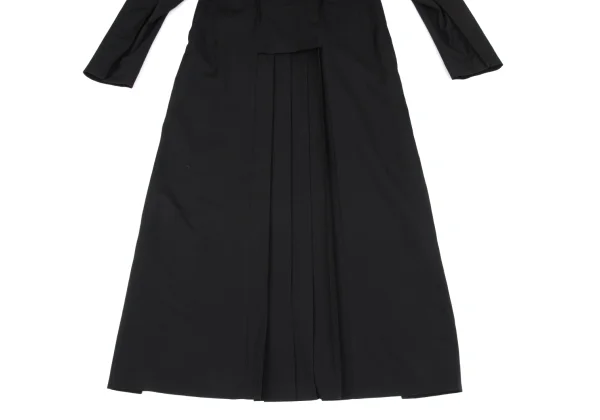 Yohji Yamamoto POUR HOMME Wool Gaba Back Pleated Long Jacket K-166273_012