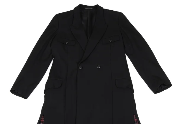 Yohji Yamamoto POUR HOMME Checker Hem Wool Long Jacket K-166275_002