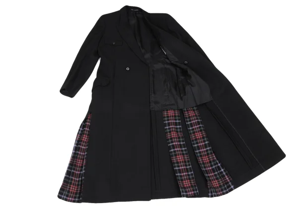 Yohji Yamamoto POUR HOMME Checker Hem Wool Long Jacket K-166275_011