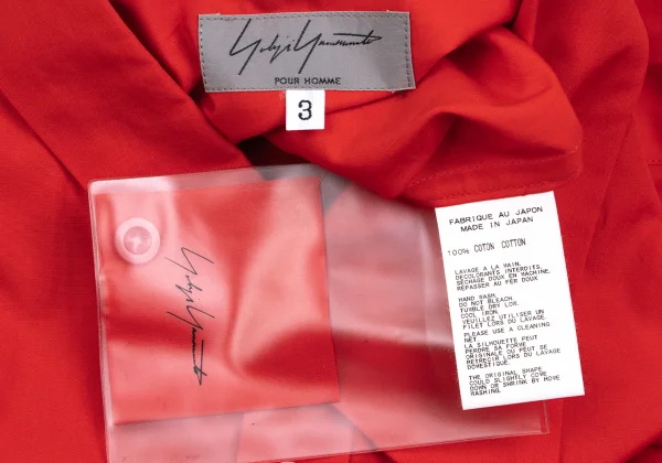 Yohji Yamamoto POUR HOMME Cotton Asymmetrical Collar Shirt K-166282_014