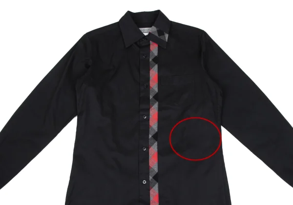 Yohji Yamamoto POUR HOMME Check Switching Long Sleeve Shirt K-166283_002