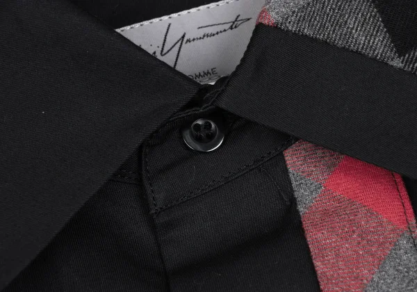 Yohji Yamamoto POUR HOMME Check Switching Long Sleeve Shirt K-166283_006