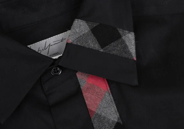 Yohji Yamamoto POUR HOMME Check Switching Long Sleeve Shirt K-166283_007