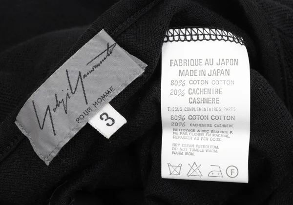 Yohji Yamamoto POUR HOMME Cashmere Blend Henley Neck T Shirt K-166286_013