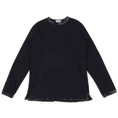 Yohji Yamamoto POUR HOMME Cotton Check Trim T Shirt