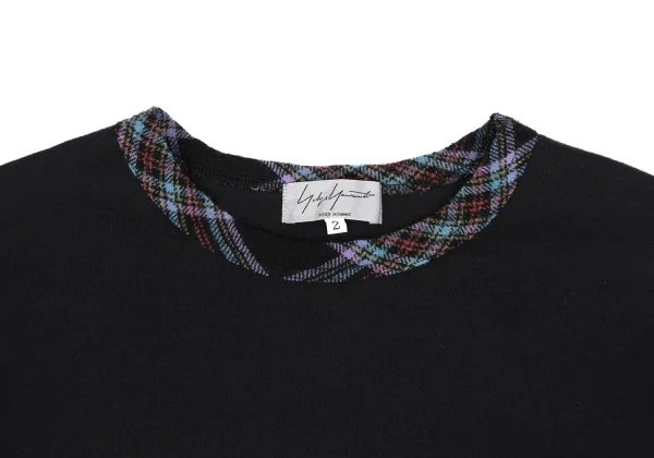 Yohji Yamamoto POUR HOMME Cotton Check Trim T Shirt K-166287_002