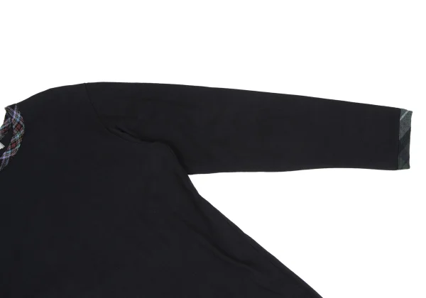 Yohji Yamamoto POUR HOMME Cotton Check Trim T Shirt K-166287_003