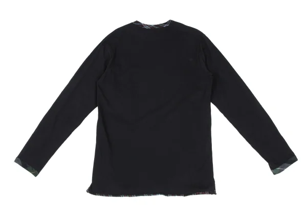 Yohji Yamamoto POUR HOMME Cotton Check Trim T Shirt K-166287_008