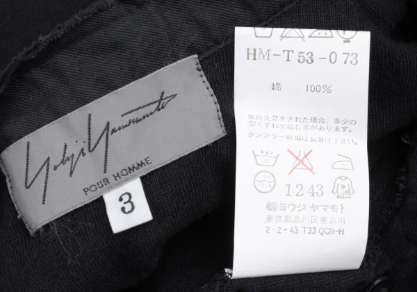 Yohji Yamamoto POUR HOMME Cut Off Henley Neck T Shirt K-166290_012