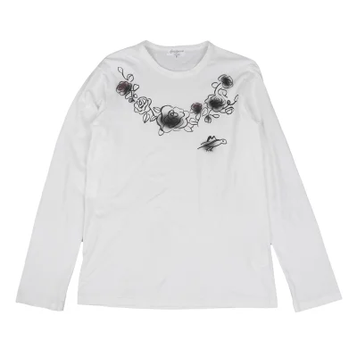 Yohji Yamamoto POUR HOMME Floral Sketch Printed T Shirt