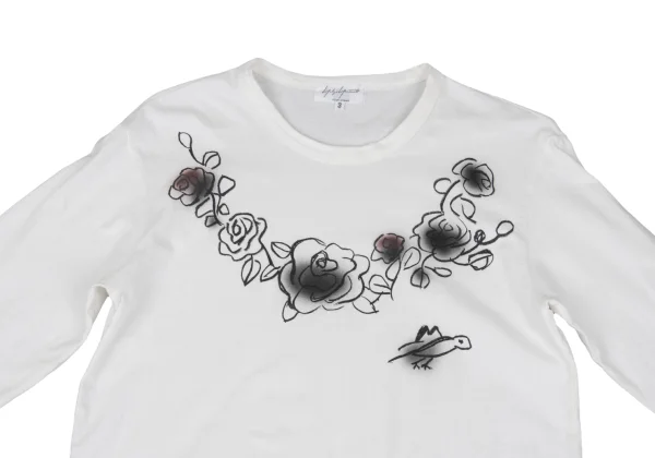 Yohji Yamamoto POUR HOMME Floral Sketch Printed T Shirt K-166291_002