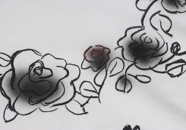 Yohji Yamamoto POUR HOMME Floral Sketch Printed T Shirt K-166291_003