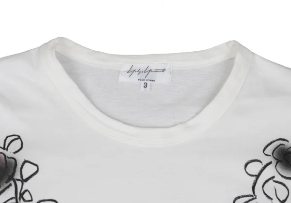 Yohji Yamamoto POUR HOMME Floral Sketch Printed T Shirt K-166291_004