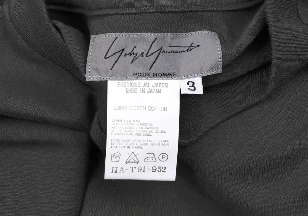 Yohji Yamamoto POUR HOMME Cotton Side Tag T-shirt K-166294_014