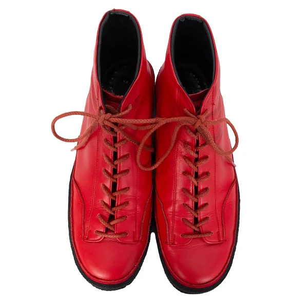 Yohji Yamamoto POUR HOMME Crape Sole Leather Sneakers K-166310_002